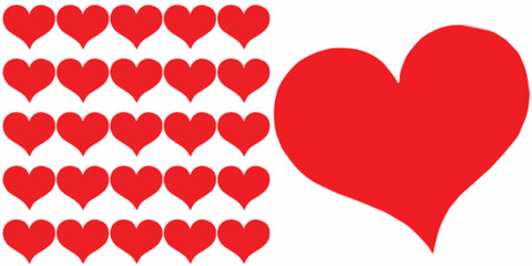 red hearts background