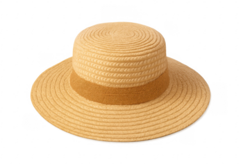 Beige straw boater hat for summer fashion