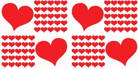 seamless pattern with red hearts
