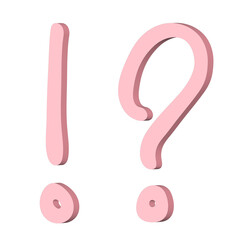 3d exclamation mark and question mark clipart Single element for design