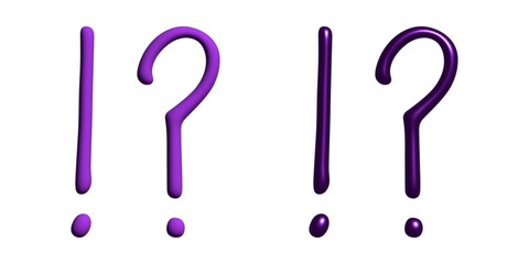 3d exclamation mark and question mark clipart Single element for design