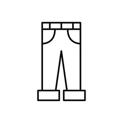 Black line drawing of folded jeans