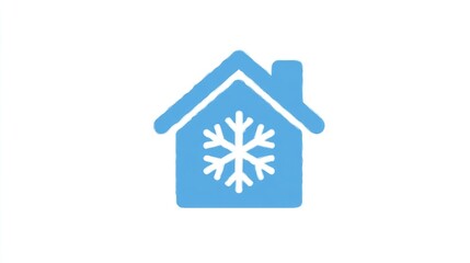 Snowflake inside house icon representing cold housing conditions, fuel poverty, and lack of adequate insulation in winter