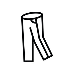 Graphic of trouserspants with a cylindrical waist angled right leg and visible pocket outline