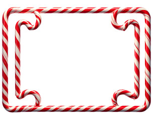 Obraz premium Holiday Candy Cane Decorative Frame, Transparent PNG