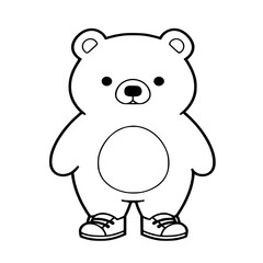 Naklejka premium Cute Bear Vector brings warmth, comfort, and a touch of joy to every project. Symbolizing kindness and gentle companionship, the artwork is perfect for baby apparel, storybooks, stickers, or cozy-them