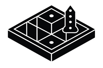 board game silhouette icon. Vector clipart black illustration design