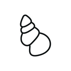 Seashell conch icon in outline design for summer, sea, and vacation content.