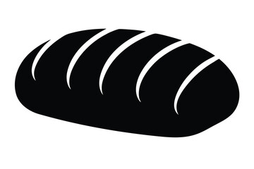 bread loaf silhouette icon. Vector clipart black illustration design