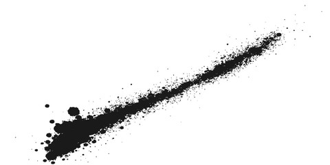 Black mascara brush vector illustration with grunge splatter design