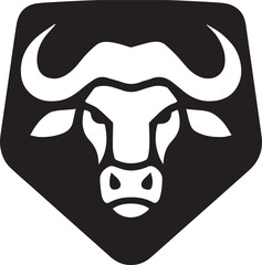 This bold black and white bull logo enhances branding in sports, agriculture, and various business sectors