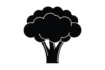 broccoli silhouette icon. Vector clipart black illustration design