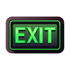 exit sign button