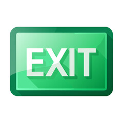 green exit sign isolated