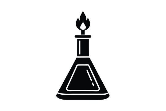 black lab flask with flame clip art preview