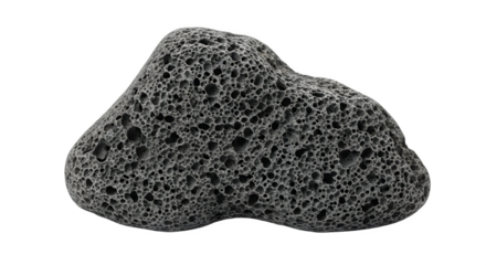 Pumice stone isolated on transparent background, a porous volcanic rock used for exfoliation, showcasing its unique texture and natural properties