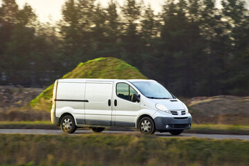 White transport vehicle outdoor scenery