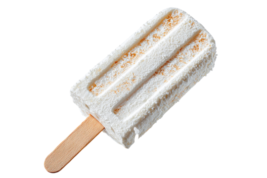 Creamy, textured ice pop with light brown sprinkles