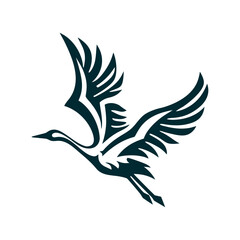 Abstract Crane: Longevity Symbol for Respect for the Aged Day Respect for the Aged Day Keiro no Hi Abstract crane in flight symbolising longevity with sharp angular wings