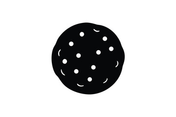 cookie silhouette icon. Vector clipart black illustration design
