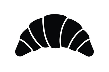 croissant silhouette icon. Vector clipart black illustration design