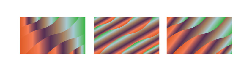 Warm Orange Purple and Green Abstract Gradient Wave Patterns with Flowing Stripes for Digital Projects