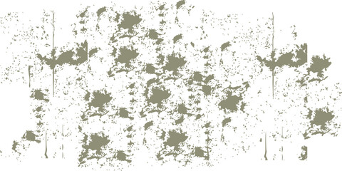 Grunge texture pattern design featuring a dirty green background with black ink splashes and a vintage floral leaf illustration border