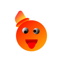 3d orange smiley face