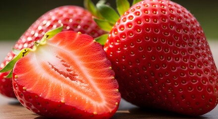 Fresh Red Strawberries Close-up A Healthy and Delicious Fruit Packed with Vitamins and Antioxidants