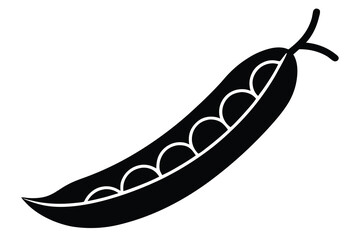 green beans silhouette icon. Vector clipart black illustration design
