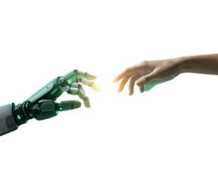  Hyper-detailed 8K PNG of a futuristic robot hand and human hand levitating mid-air, 635378
