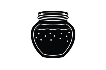 honey jar silhouette icon. Vector clipart black illustration design