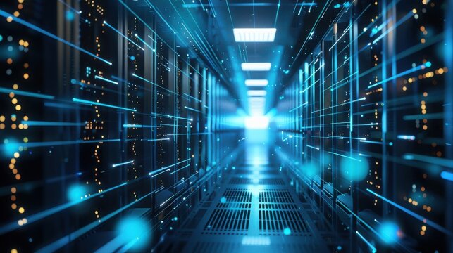Big data cloud computing data center background