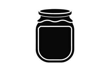 jam jar silhouette icon. Vector clipart black illustration design