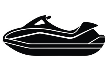 Naklejka premium jet ski silhouette icon. Vector clipart black illustration design