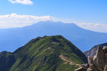 木曽駒ヶ岳からみた御嶽山