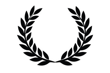 Obraz premium laurel wreath silhouette icon. Vector clipart black illustration design