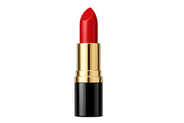 Obraz premium Red lipstick tube opening with golden details