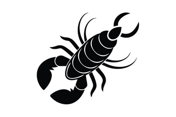 lobster tail silhouette icon. Vector clipart black illustration design