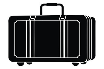luggage silhouette icon. Vector clipart black illustration design