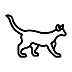 Black Cat Vector Line Icon Design