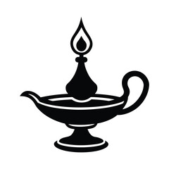 Kuthu Vilakku oil lamp Silhouette Illustration