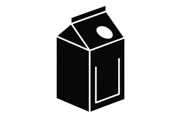 milk carton silhouette icon. Vector clipart black illustration design