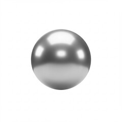 3D Render of a Chrome Metallic Sphere on White Background