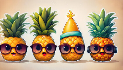 pineapple anime character with glasses
