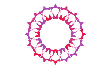 Intricate Hypnotic Mandala Star Circle, Abstract Geometric Floral Ring Pattern in Purple and Red, Symmetrical Decorative Artwork for Wall Art, CNC Laser Cutting, Cricut Craft Files and Digital Design