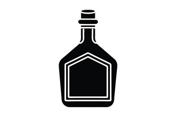 oil bottle silhouette icon. Vector clipart black illustration design