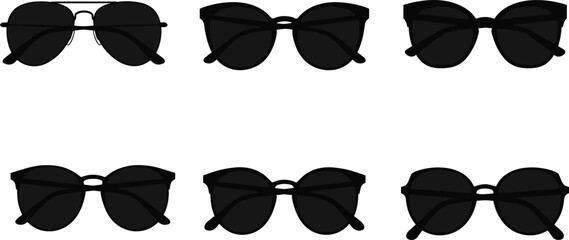 Black sunglasses collection, aviator style, fashion eyewear, modern accessories, trendy shades, unisex design, stylish frames, summer fashion, optical glasses, lifestyle