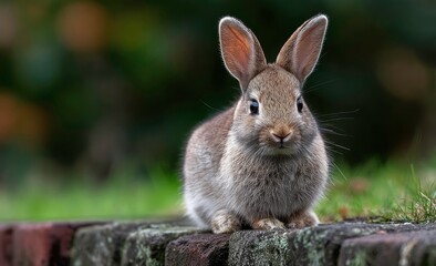 Fototapeta premium A captivating close up portrait of a wild rabbit in natural habitat