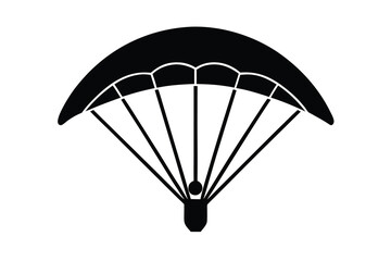 paraglider silhouette icon. Vector clipart black illustration design